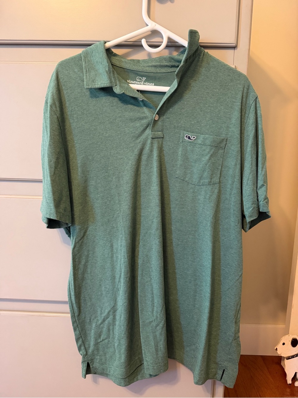 Vineyard Vines Heathered Green Short-Sleeve Pocket Polo